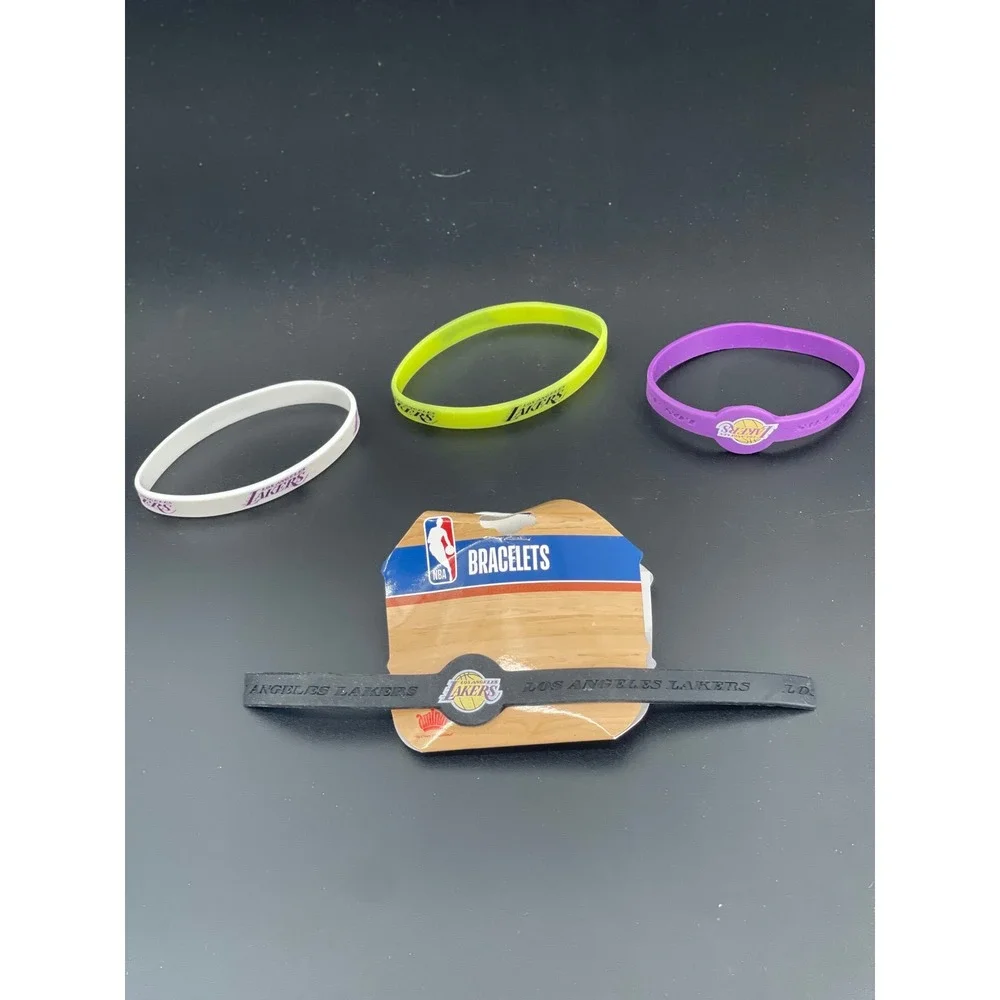 Los‎ Angeles Lakers Silicone Bracelet Set 4 Pack NBA Fan Wristbands